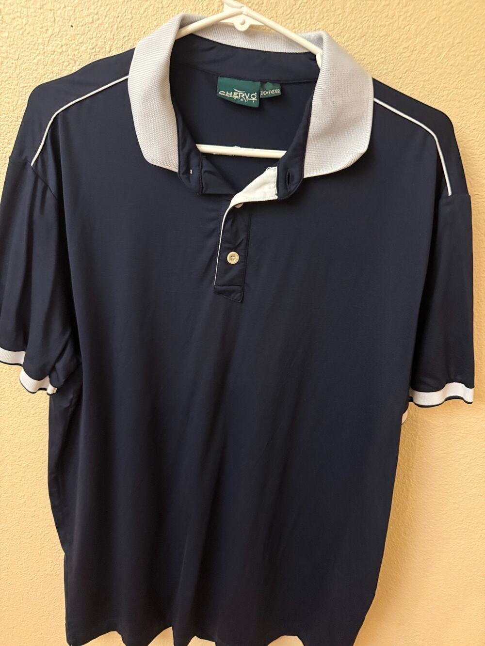 Chervo Navy Polo Italian luxury sportswear 52 L/XL sunblock UV protection Golf